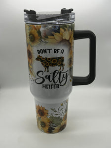 40 oz Salty Hiefer Sunflower Tumbler