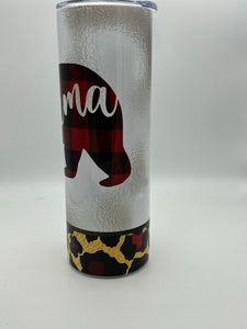 Mama Bear Red Cheetah 20 oz. Tumbler