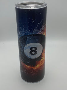 Fire and Ice 8 Ball 20 oz Tumbler!