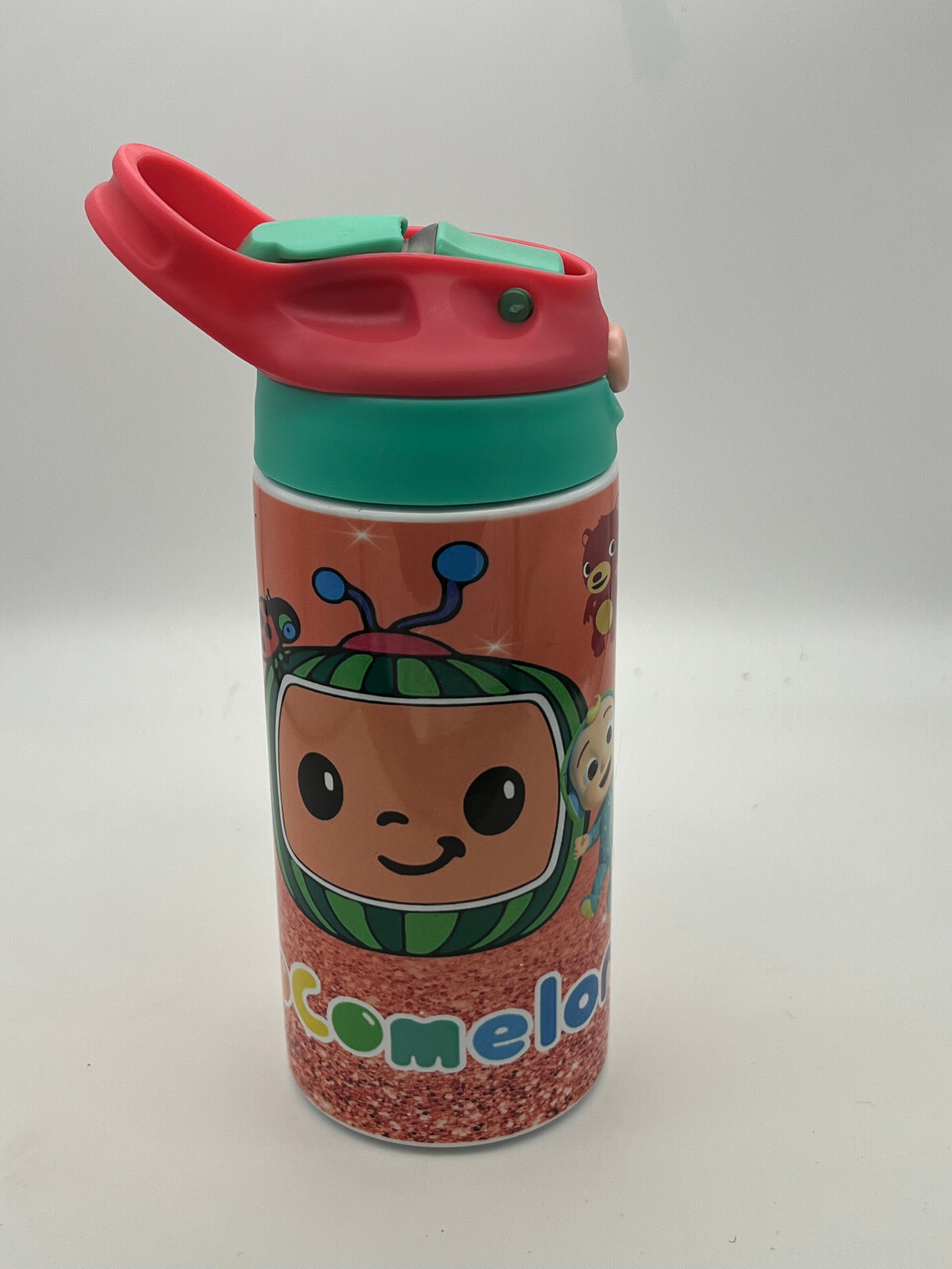 Cocomelon kids flip top water bottle straw insulated stainless steel h –  Happy at Home Creations