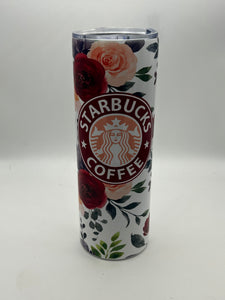 Starbucks red floral 20 oz Tumbler!