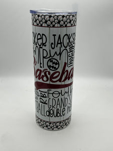 Baseball game 20 oz. Tumbler